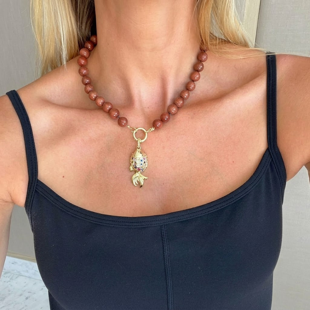 Collar Dorado Mocha Balls