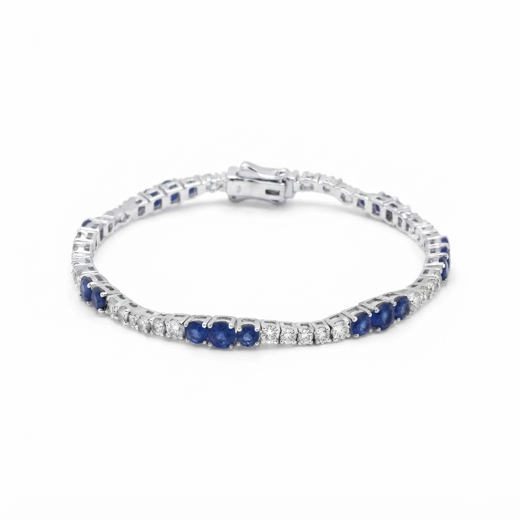Pulsera Plata Zirconia 3 Degradé | Zafiro