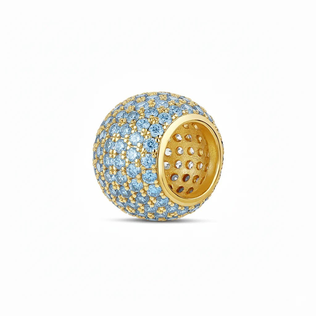 Dije Full Pave Spacer - Dorado / Aqua
