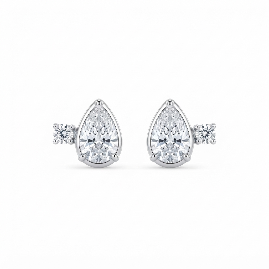 Aretes Plata Gota Zirconia Junta