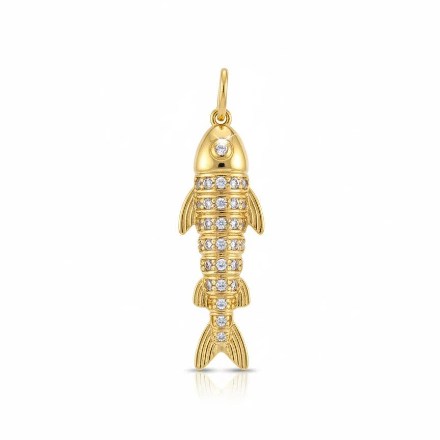 Dije Dorado Lucky Catch Fish Alargado