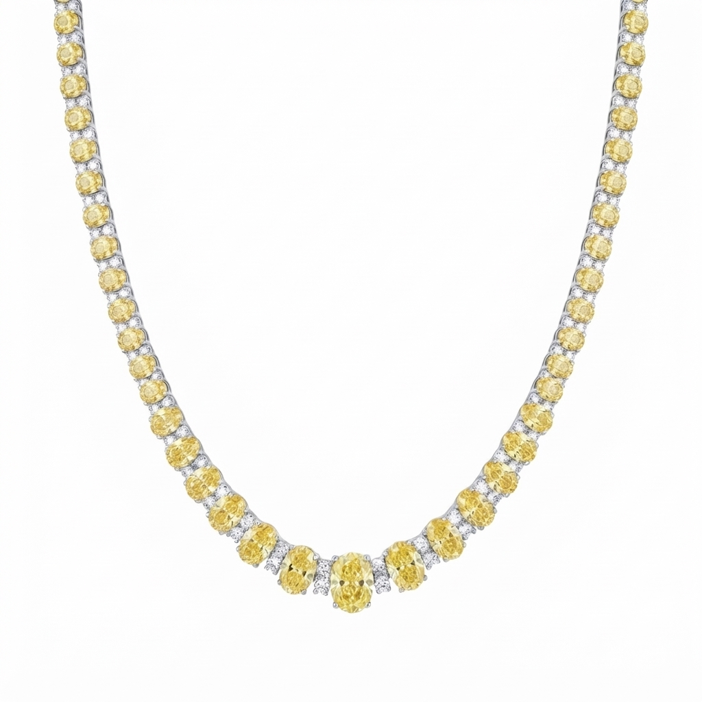 Riviera Plata Óvalos Degradé Zirconia - Canary