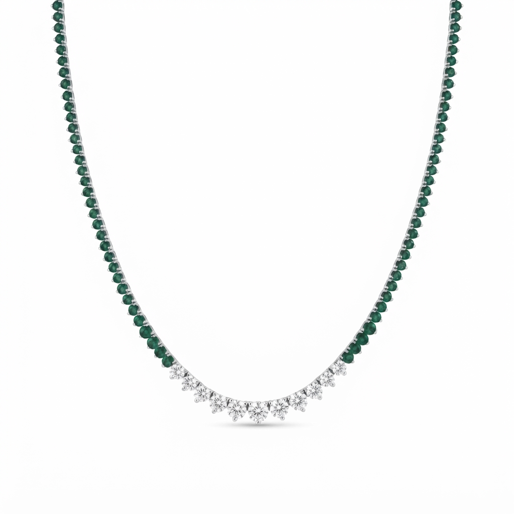 Riviera Picos Degradé Zirconia 7.5 mm - Plata / Esmeralda