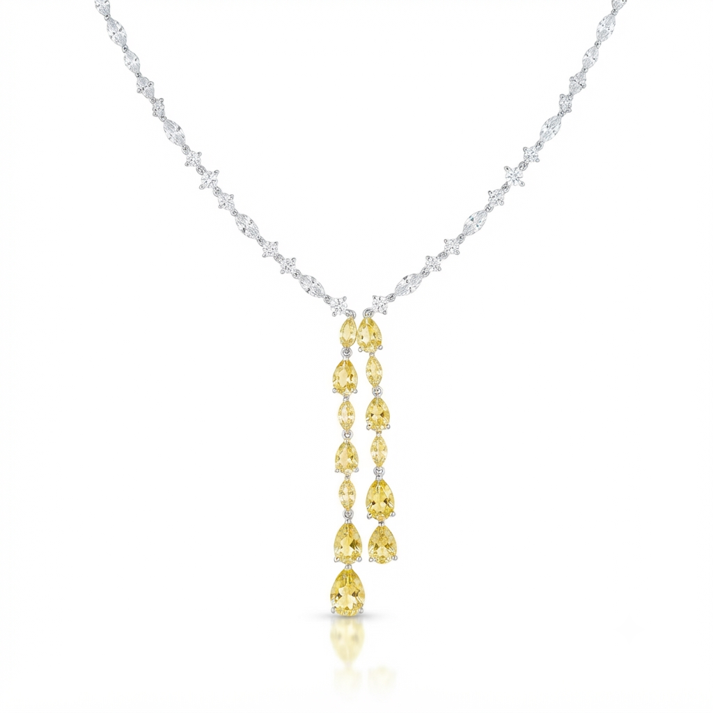 Riviera Plata Figuras Zirconia 2 Tiras Gotas - Canary