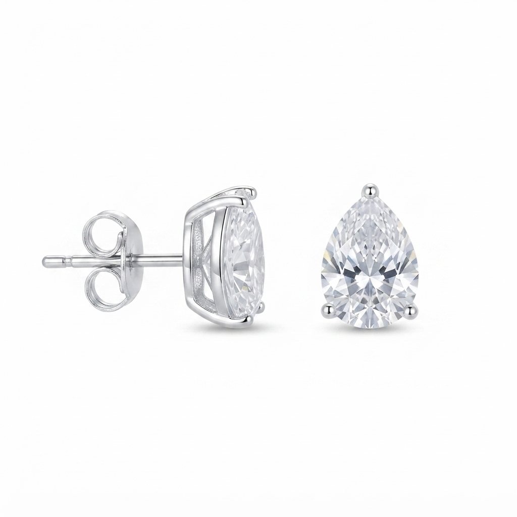 Aretes Plata Gota Zirconia
