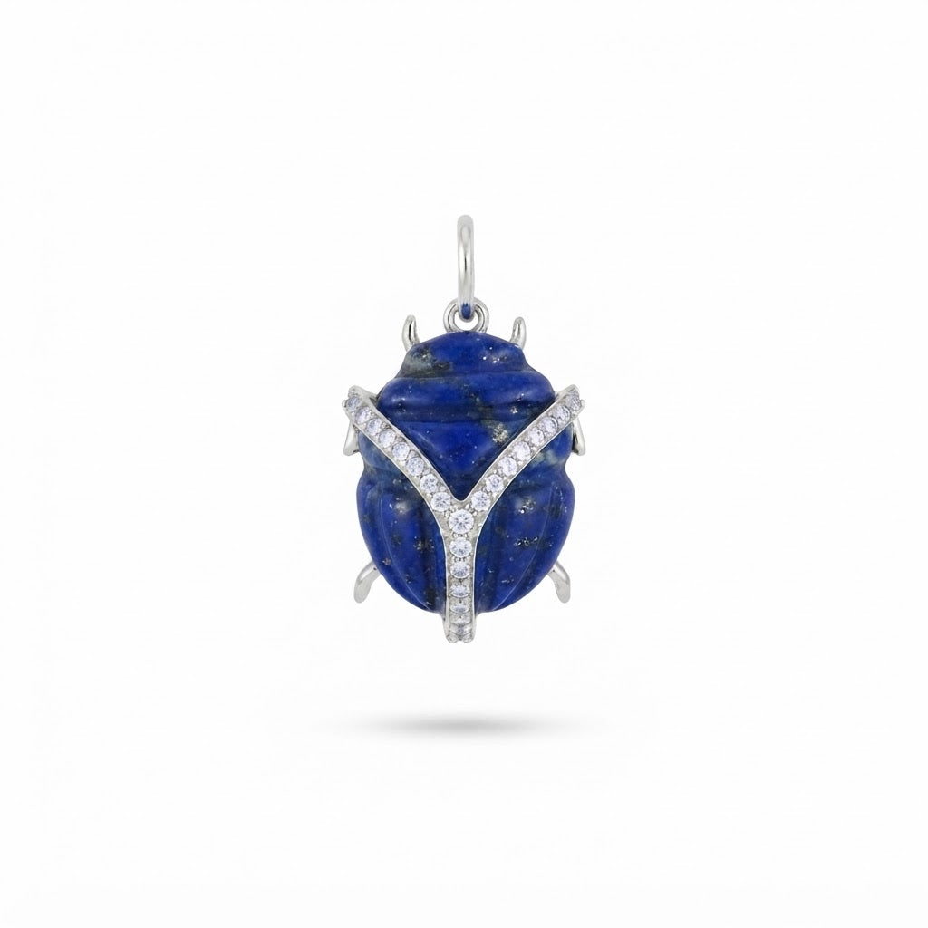 Dije Escarabajo Chico - Plata / Iaps Azul