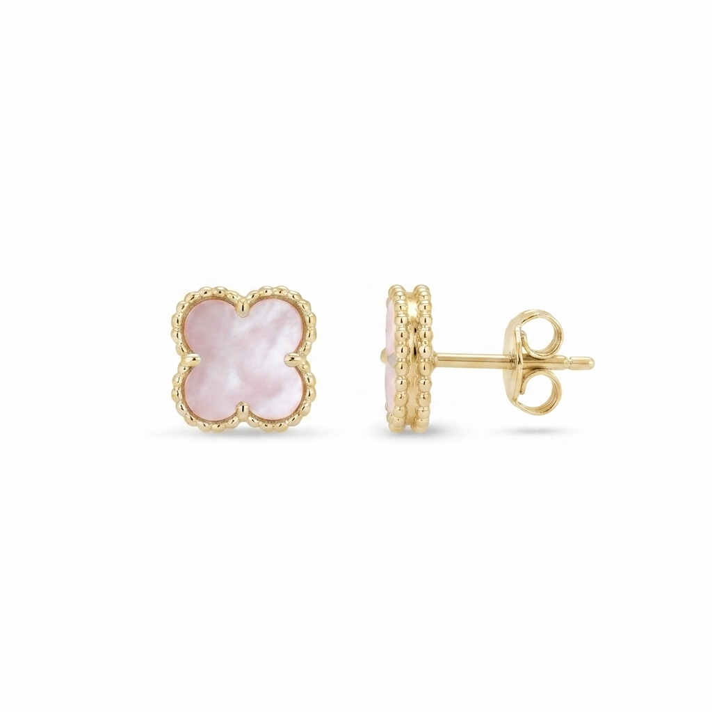 Aretes Van Cleef - Dorado / Perla Madre Pink