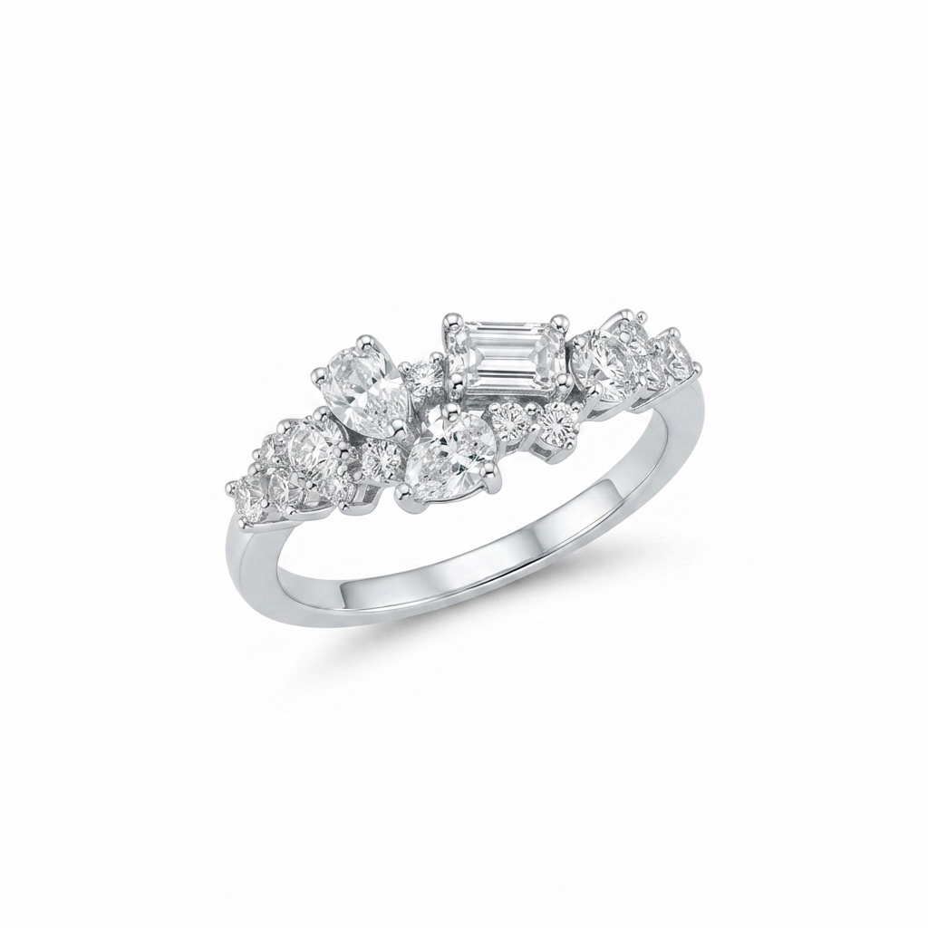 Anillo Plata Figuras Degradé