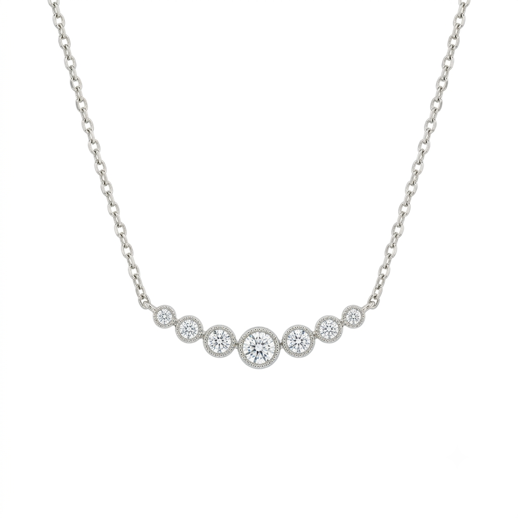 Collar 7 Zirconias en Degradé - Plata