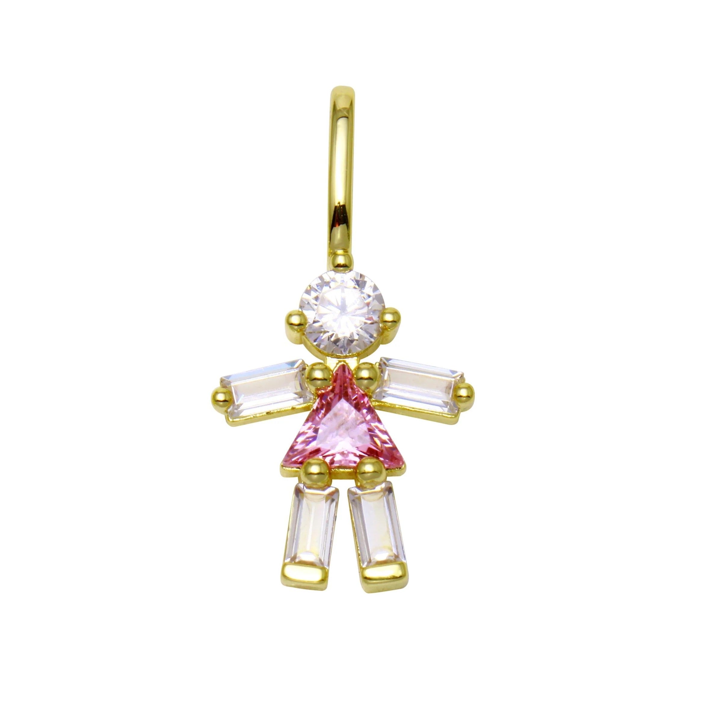 Dije Dorado Girl Baguette Pink