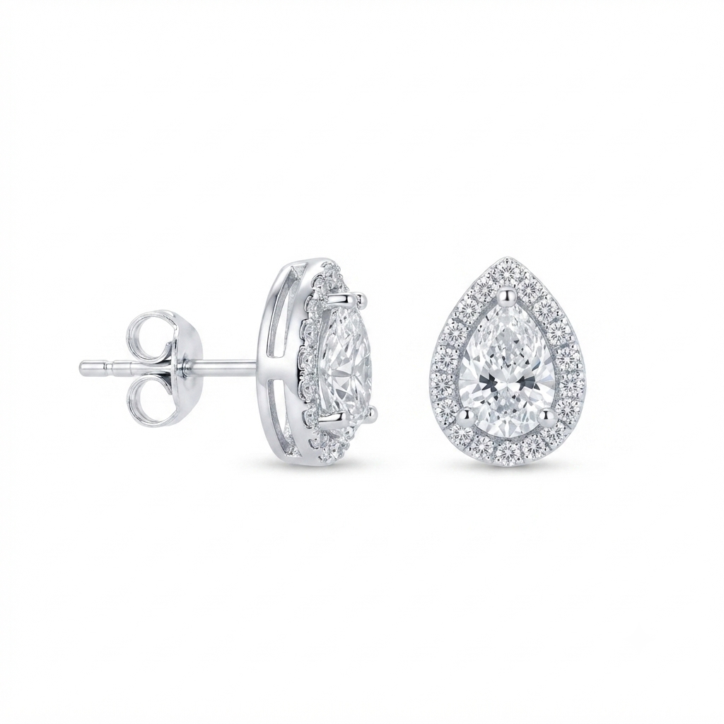 Juego Plata Gota Zirconia