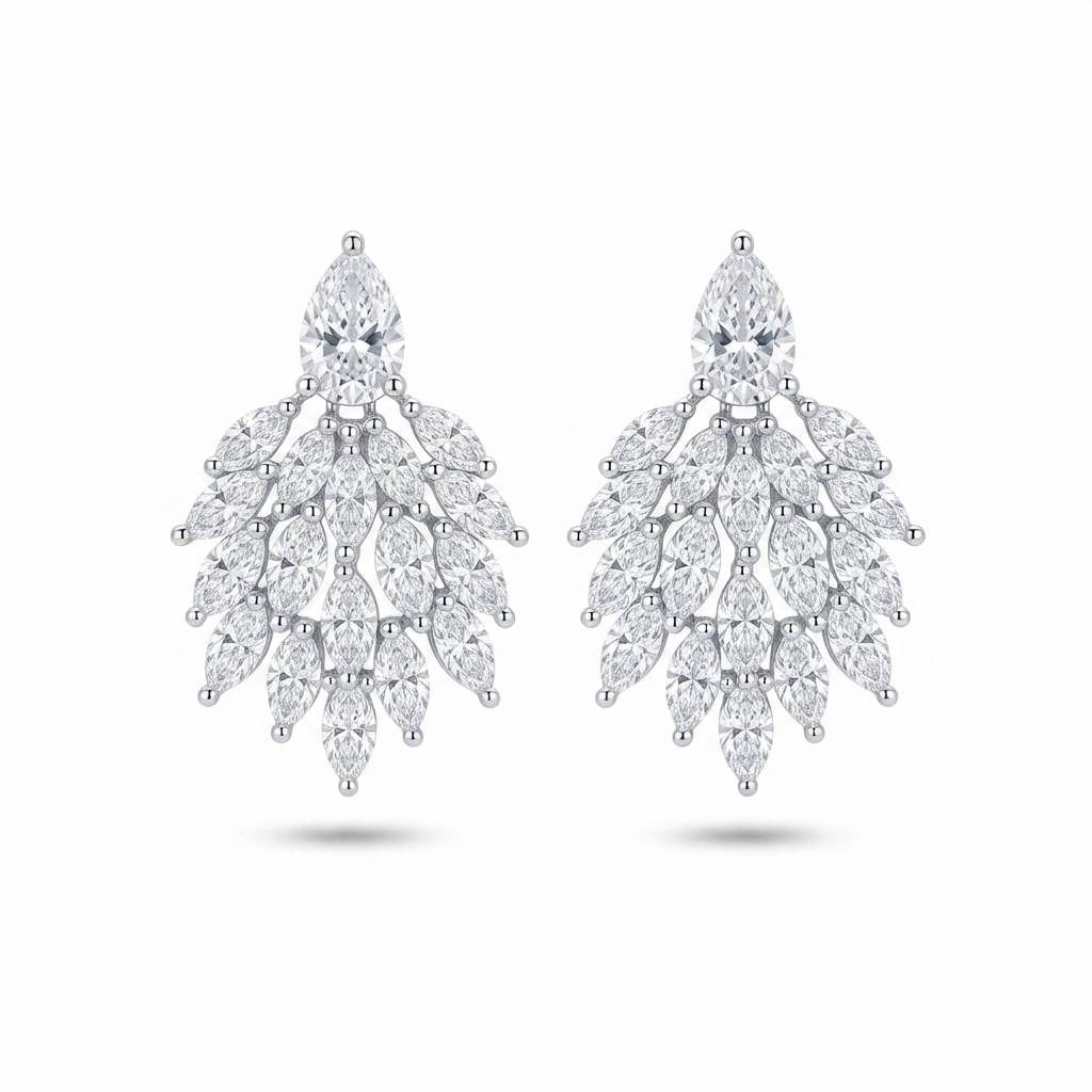 Aretes Plata Ramo Varias Zirconias