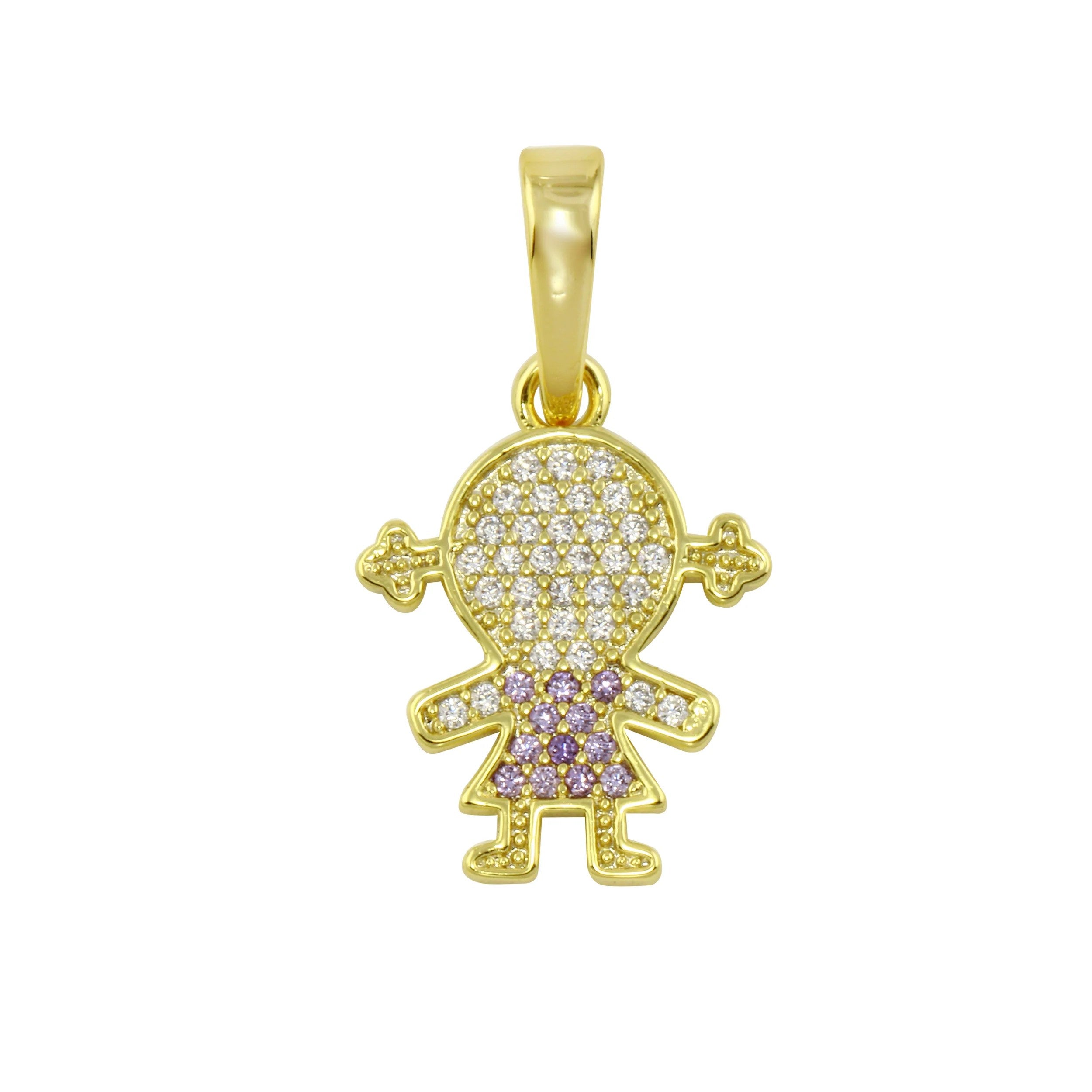 Dije Dorado Girl Zirconias Pink