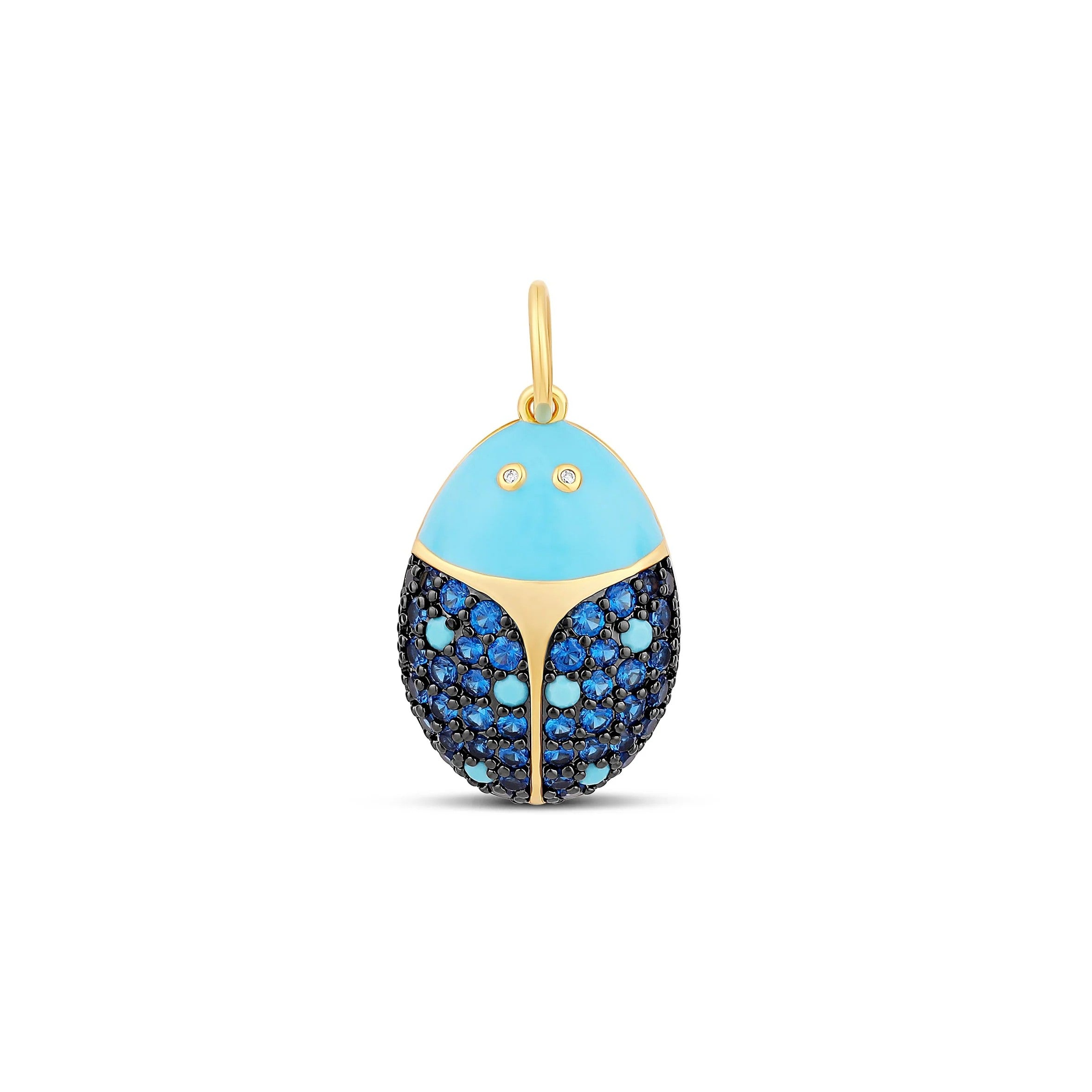 Dije Dorado Lucky Ladybug Blue