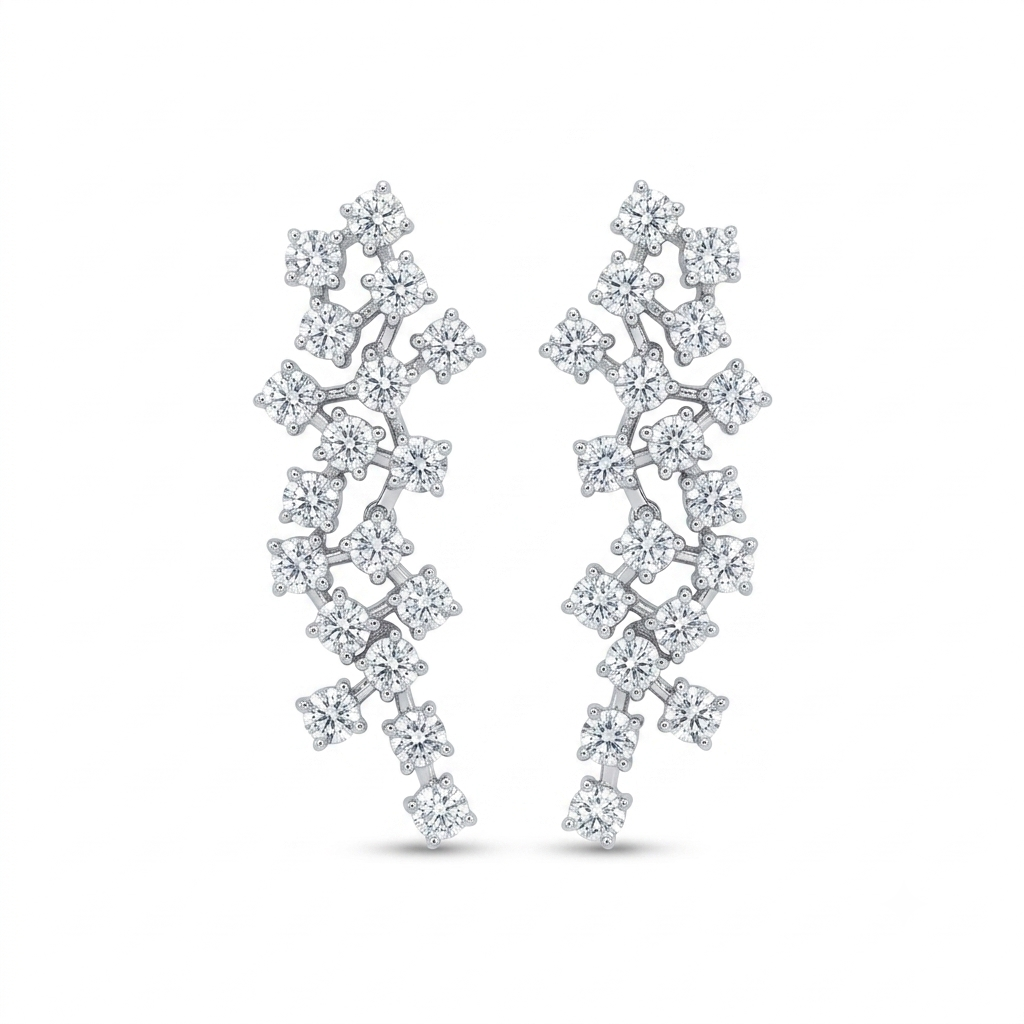 Aretes Plata Cola Cometa Chica Zirconias Picos