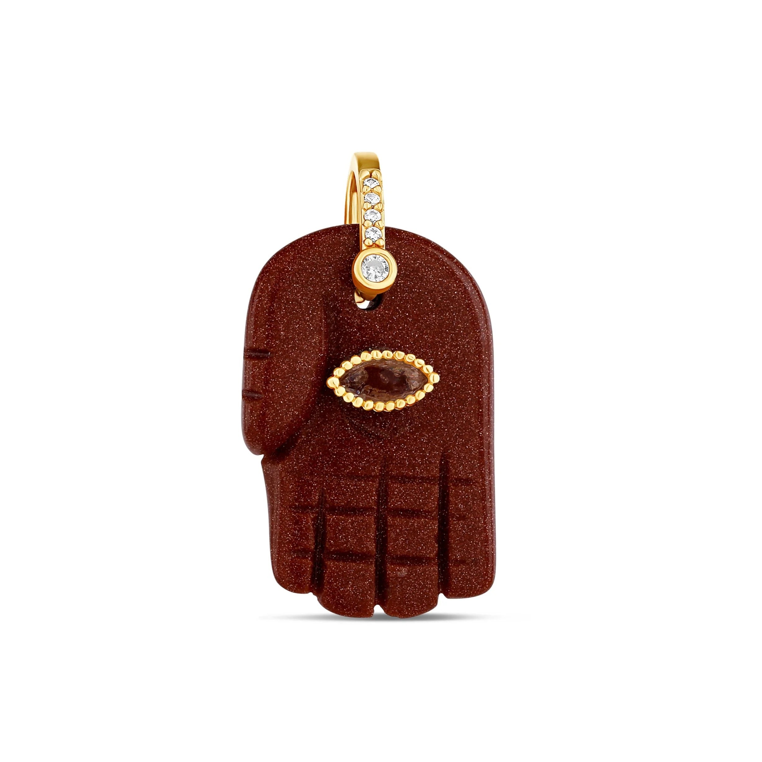 Dije Natural Stone Hamza - Bright Brown