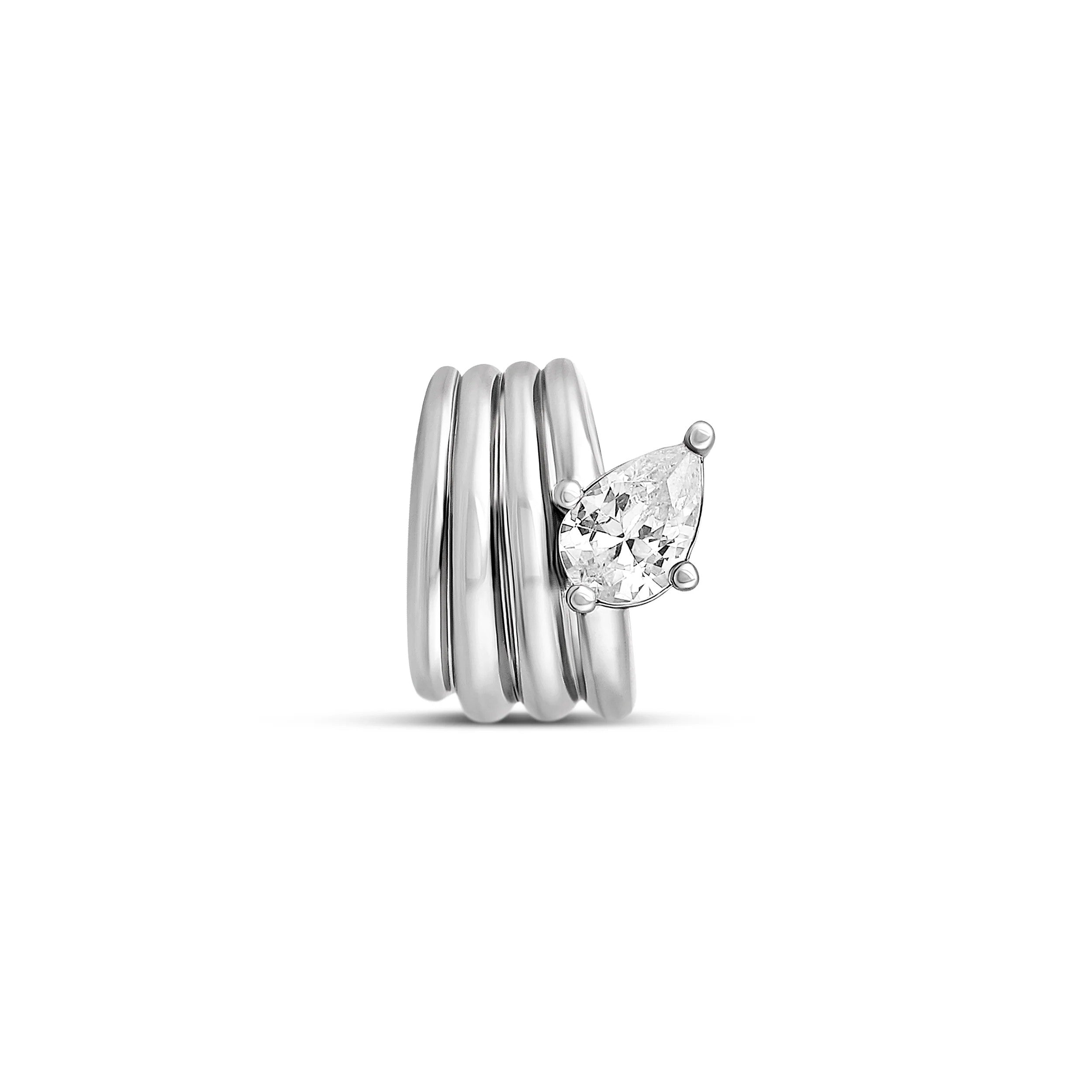 Dije Drop Diamond Spacer Rollo - Plata