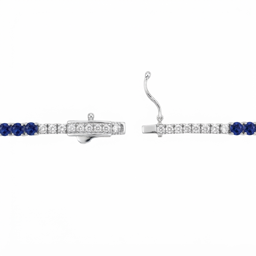Pulsera Plata Zirconia 3 Degradé | Zafiro