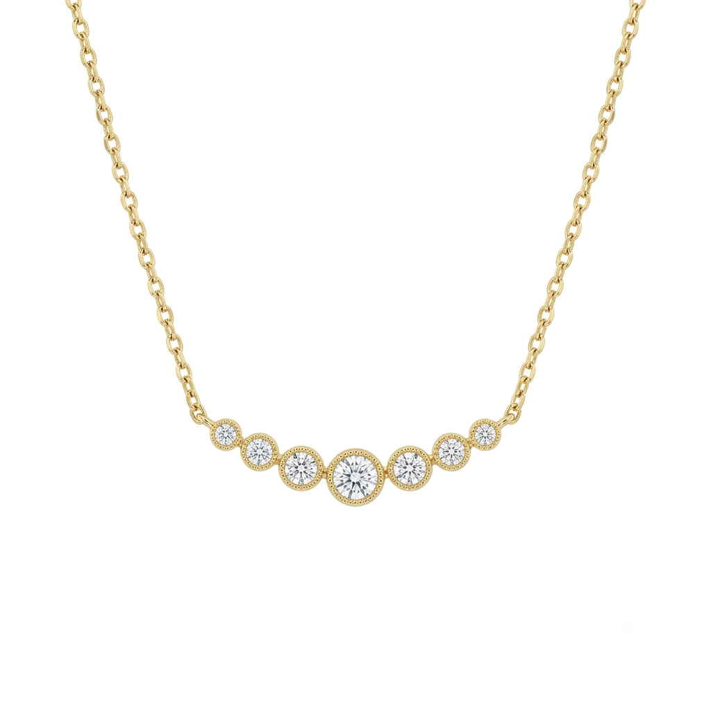 Collar 7 Zirconias en Degradé - Dorado