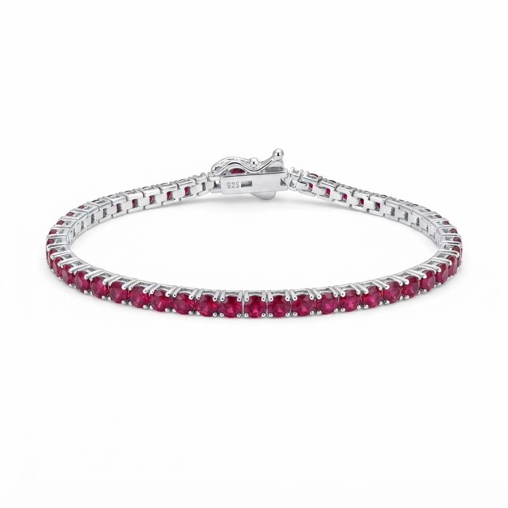 Pulsera Plata Black 2.5 mm | Rubí