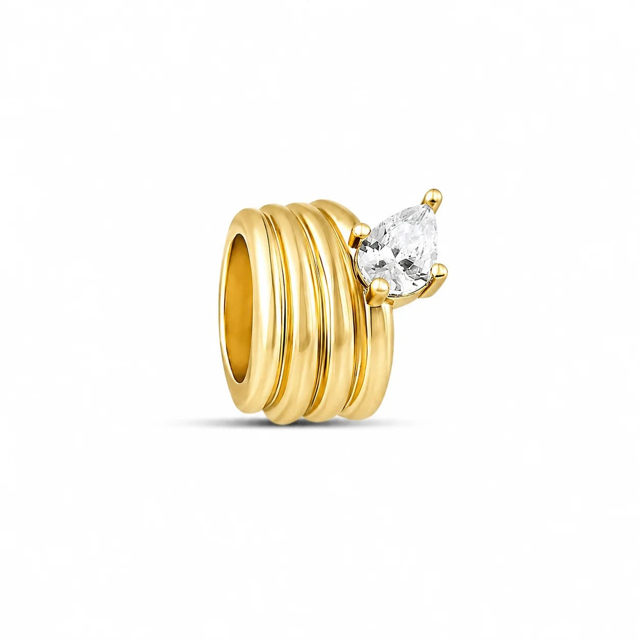Dije Drop Diamond Spacer Rollo - Dorado