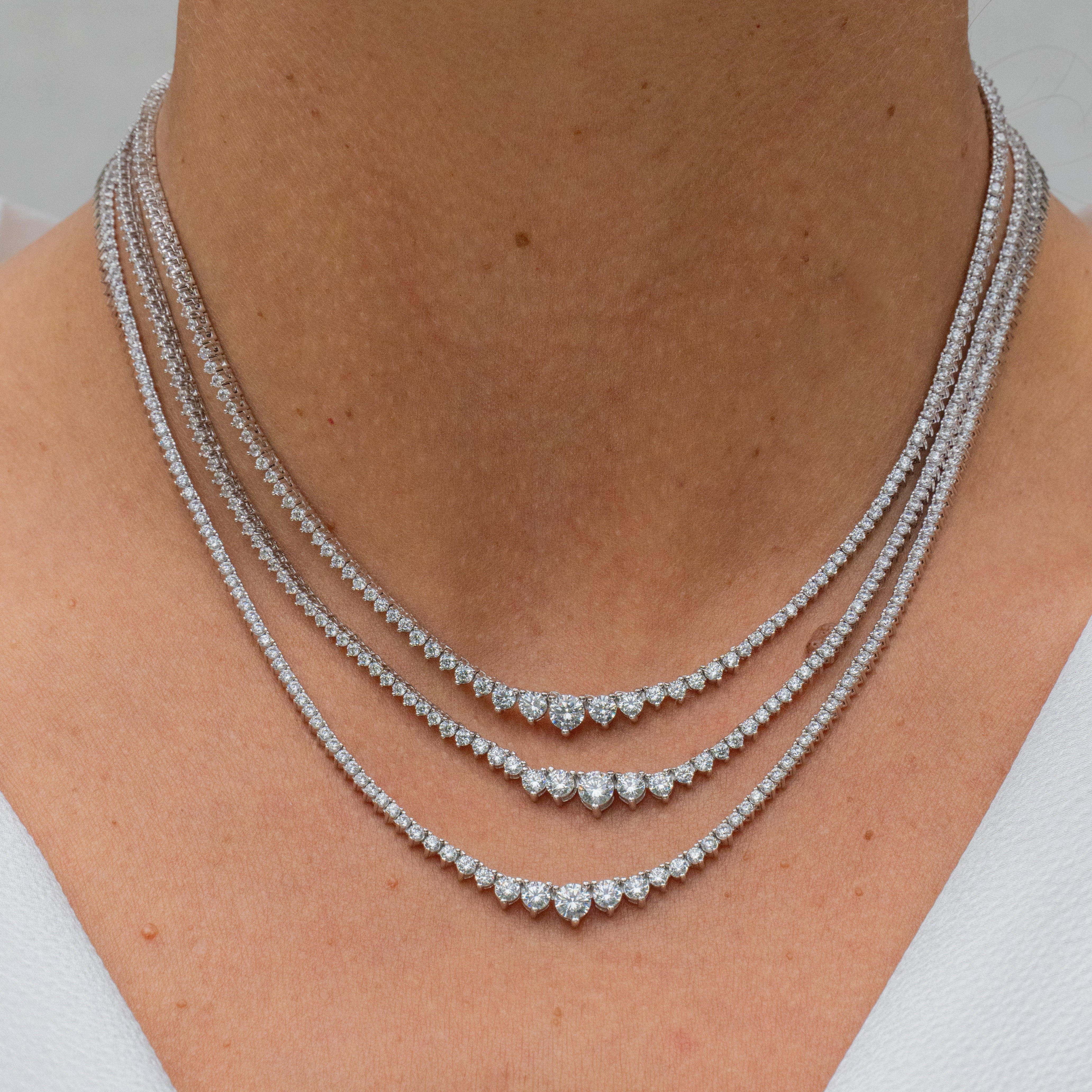 Riviera Plata Zirconia Picos Degradé 5.0 mm