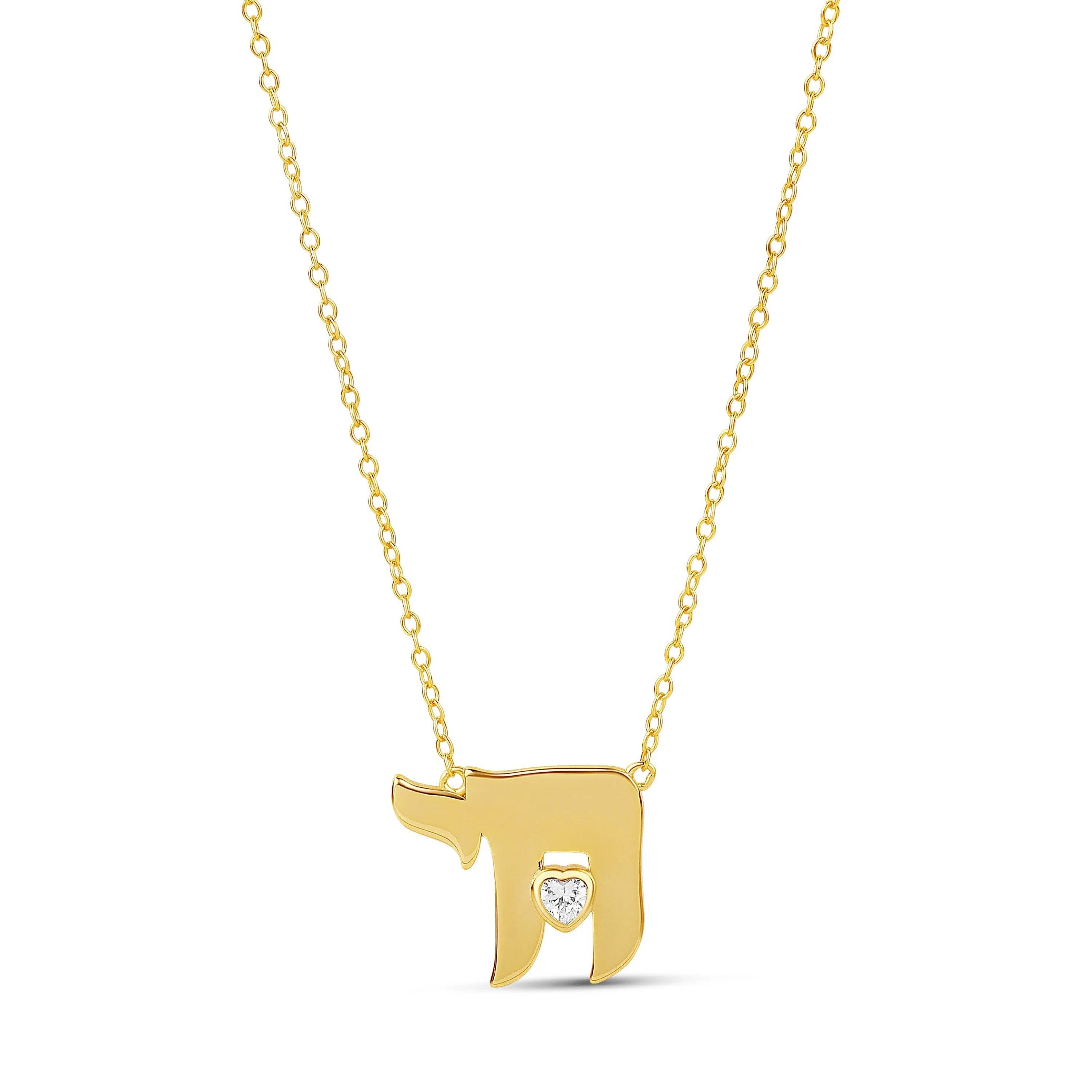 Collar Chai Bezel Heart - Dorado