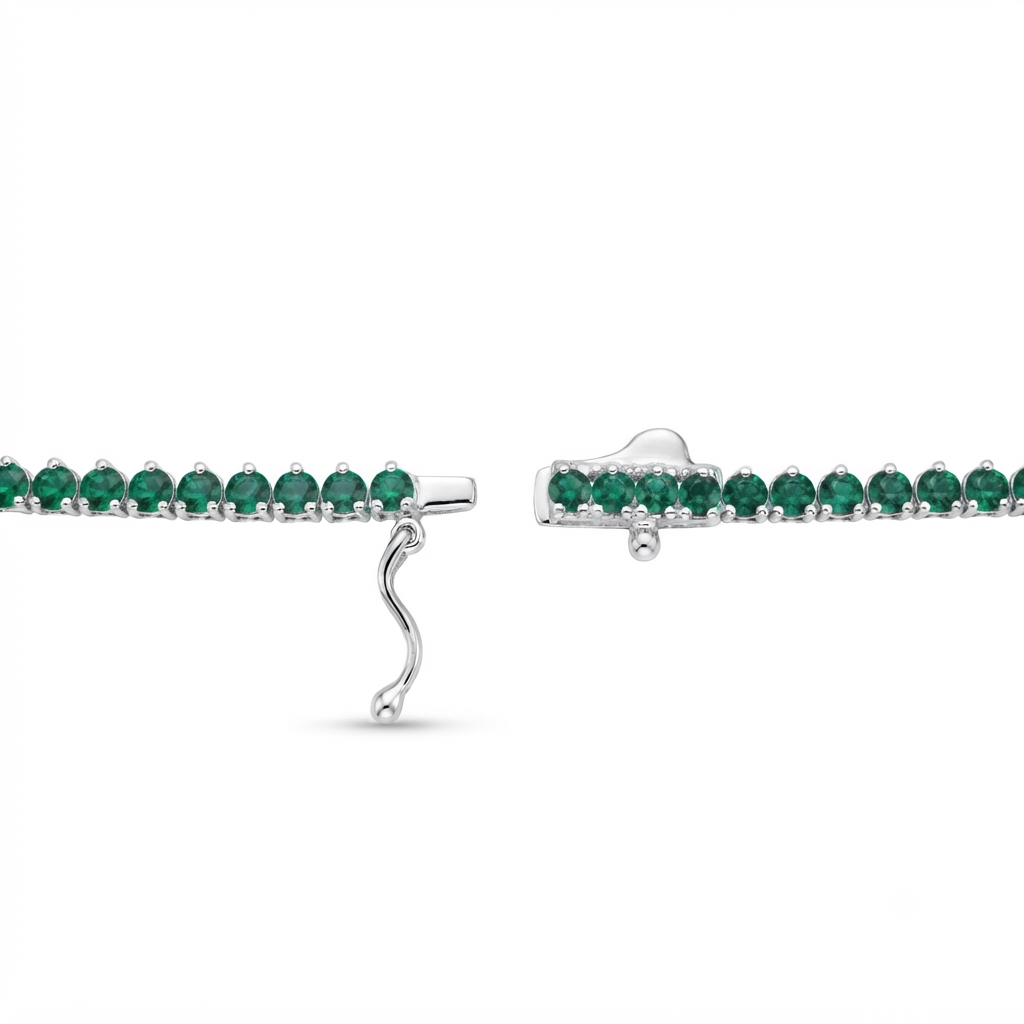 Riviera Picos Degradé Zirconia 7.5 mm - Plata / Esmeralda