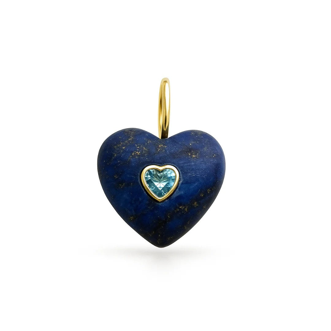 Dije Dorado Heart Gem - Navy
